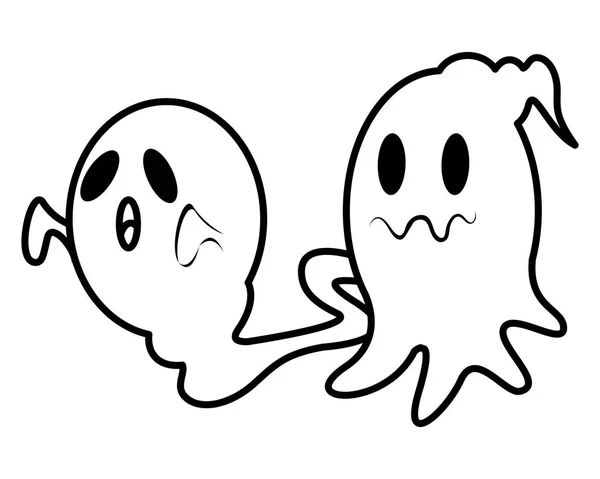 Halloween ghosts floating characters icon — 스톡 벡터