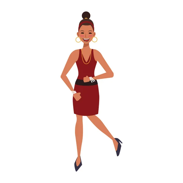 Icono de mujer elegante de dibujos animados — Vector de stock