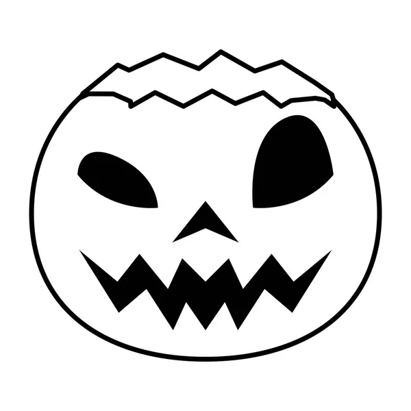 Halloween pumpkin with face icon — Stock Vector