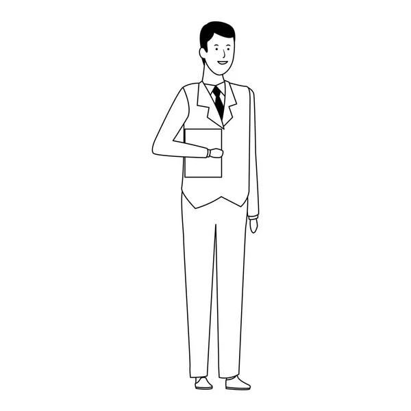 Dibujos animados hombre de negocios, diseño plano — Vector de stock