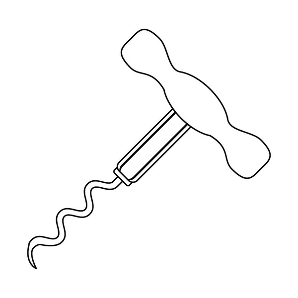 Desenho de ícone utensílio saca-rolhas —  Vetores de Stock