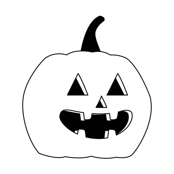 Halloween pumpkin decorative isolated icon — Stock Vector