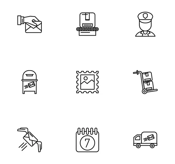 Bundle of postal service icons — 스톡 벡터