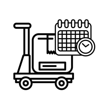 Kutu karton posta servisi olan el arabası