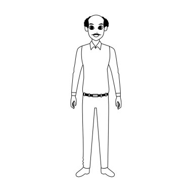 Yaşlı adam ayakta duran çizgi film simgesi