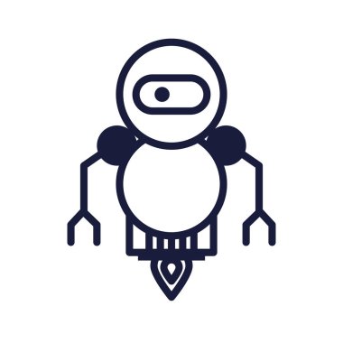 Yüzen robot cyborg izole edilmiş simgesi