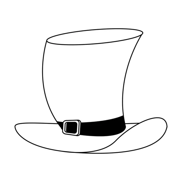Chapéu roupas moda headwear desenhos animados em preto e branco — Vetor de Stock