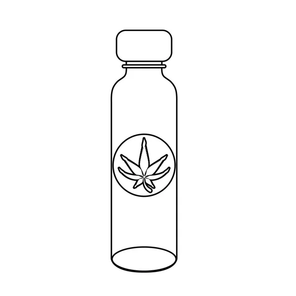Cannabis martihuana sativa canapa cartone animato in bianco e nero — Vettoriale Stock