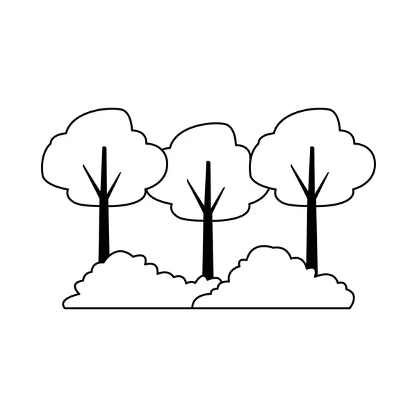 Icône des arbres et buissons, design plat — Image vectorielle