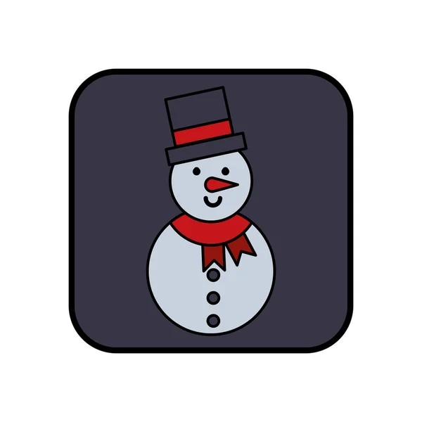Feliz Natal boneco de neve personagem bonito —  Vetores de Stock