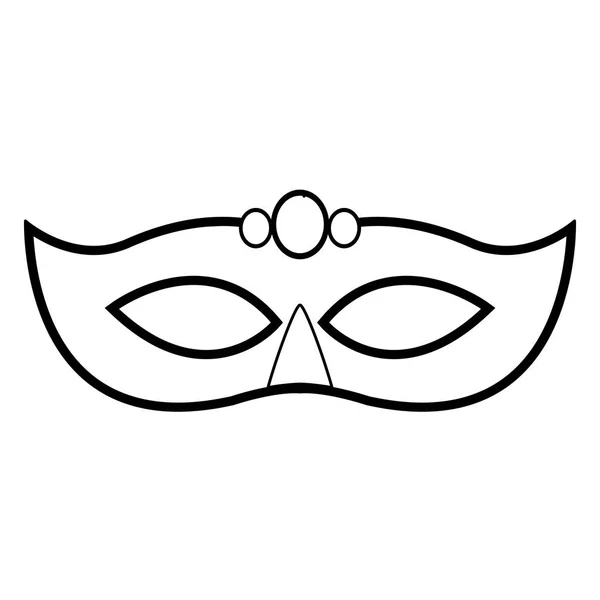 Mardi gras maschera icona, design piatto — Vettoriale Stock