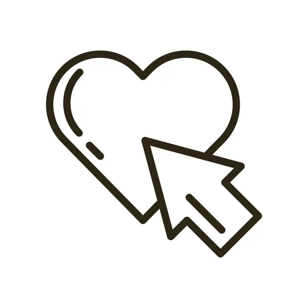 Happy valentines day heart with arrow pointer — 스톡 벡터