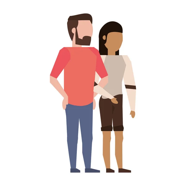 Pareja amor joven relación dibujos animados — Vector de stock