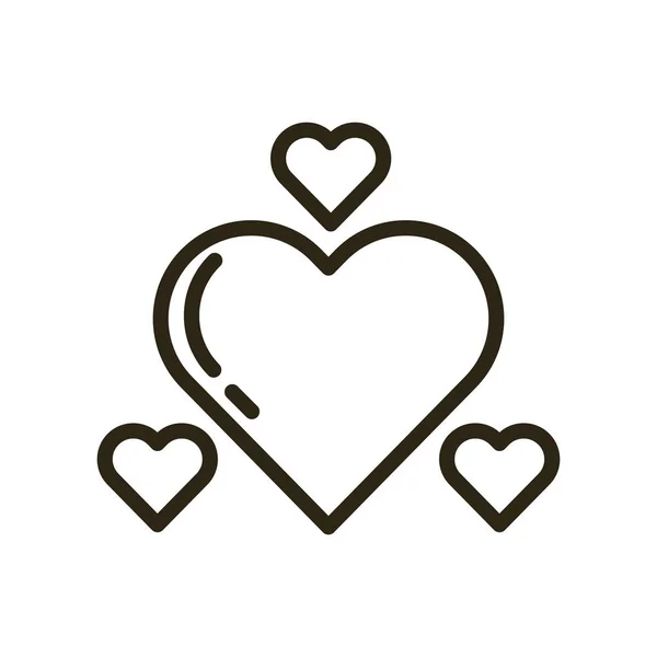 Happy valentines day hearts icons — ストックベクタ
