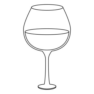 şarap cam ikonu düz tasarım