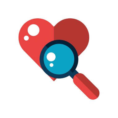 Sevgililer Günü 'nüz kutlu olsun. Kalpli büyüteç.