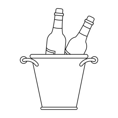 Şarap şişeleri ve buz kovası tasarımı