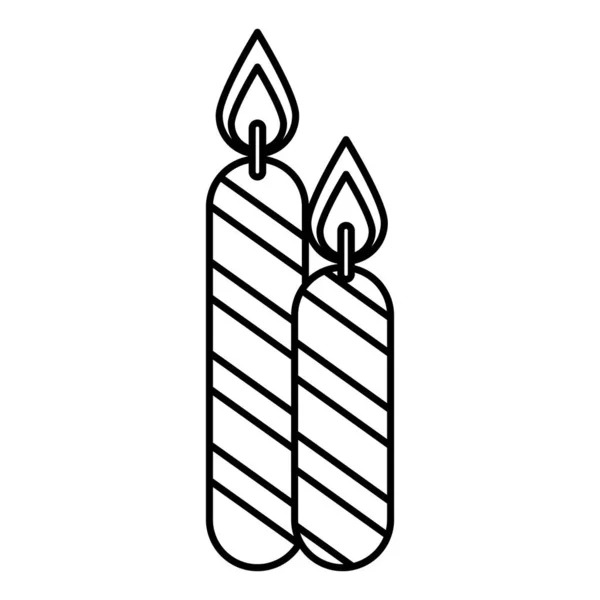 Feliz Natal velas ícone isolado —  Vetores de Stock