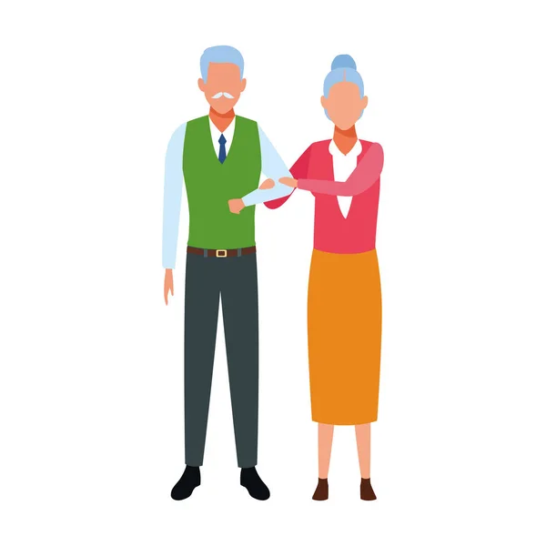 Avatar ícone casal velho — Vetor de Stock