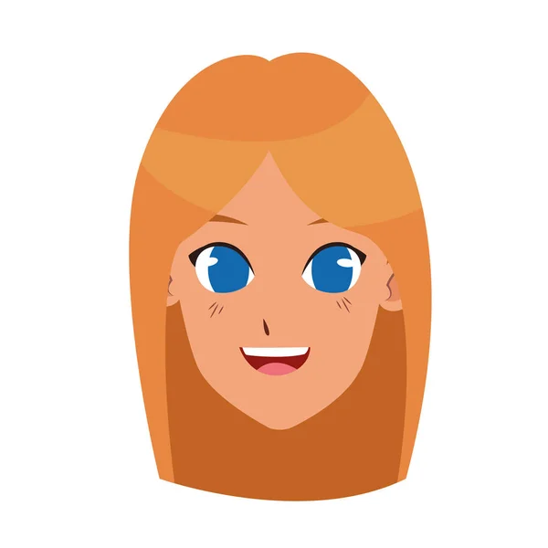 Cartoon girl smiling icon — Stock Vector