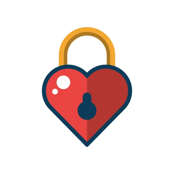 Happy valentines day heart padlock — 스톡 벡터