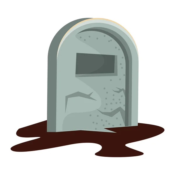 Halloween kyrkogård kyrkogård isolerad ikon — Stock vektor