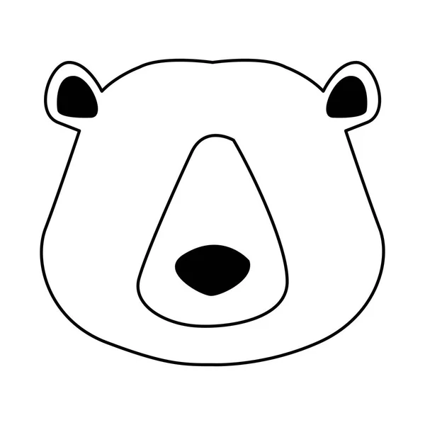 Icono de cara de oso salvaje de dibujos animados — Vector de stock