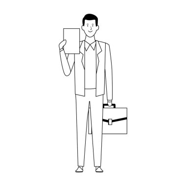 Yönetici kıyafeti giymiş iş adamı