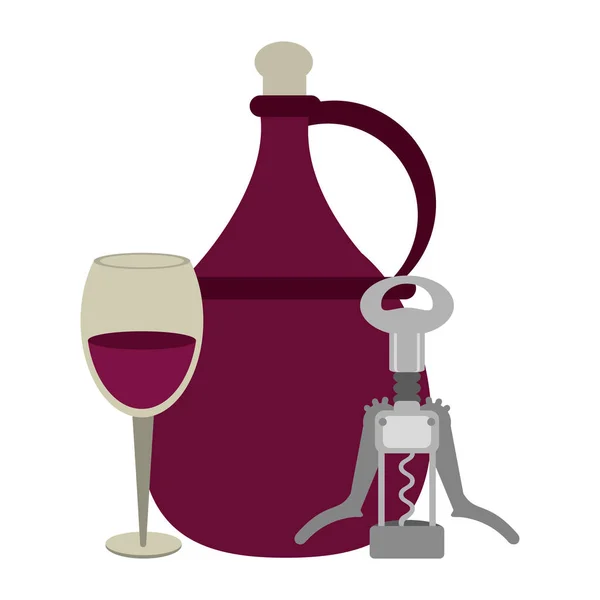 Штопор и кувшин винного дизайна — стоковый вектор