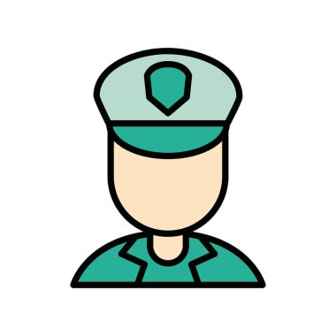 Postacı işçi karakter izole simgesi