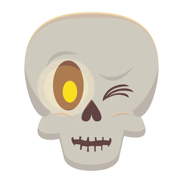 Halloween cabeza del cráneo icono aislado — Vector de stock