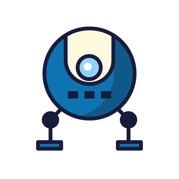 Robot cyborg tech isolated icon — Stock Vector
