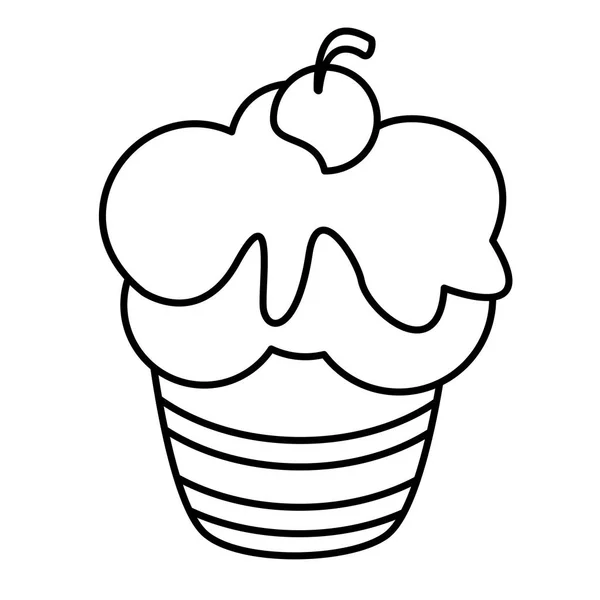 Halloween zoete cupcake bakkerij pictogram — Stockvector