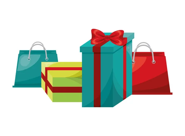 Shopping bags and gifts marketing icon — Stock Vector