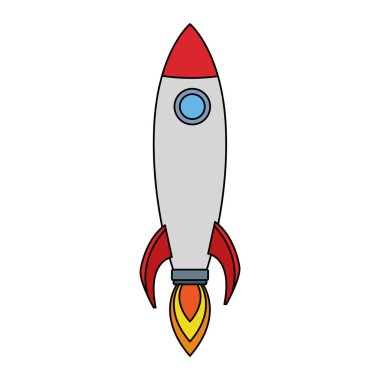 uzay roket simgesi, düz dizayn