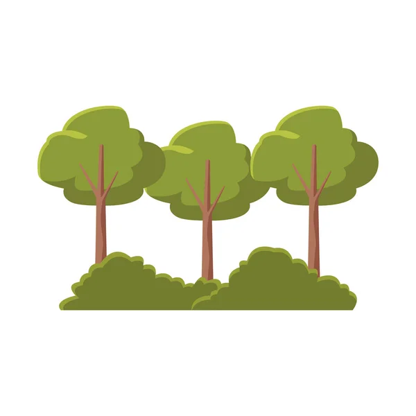 Trees and bushes icon, flat design — 스톡 벡터