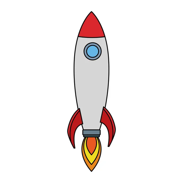 Ikona vesmírné rakety, plochý design — Stockový vektor