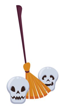 Süpürgeli cadılar bayramı kafaları