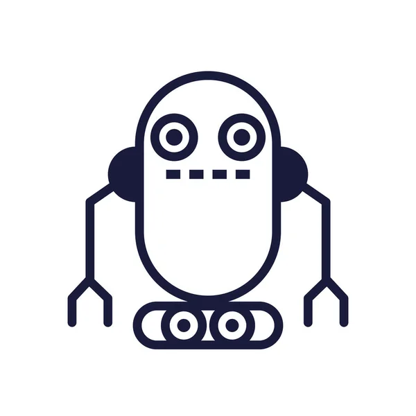 Ρομπότ με τροχούς cyborg απομονωμένο εικονίδιο — Διανυσματικό Αρχείο