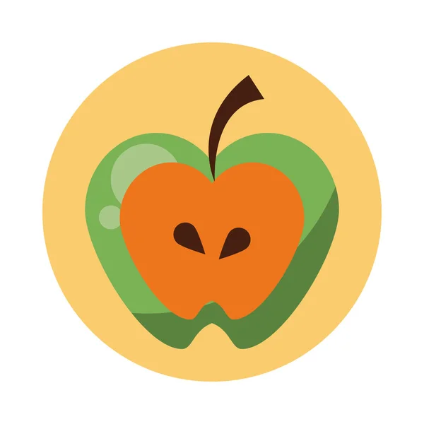 Alma friss gyümölcs természet ikon — Stock Vector
