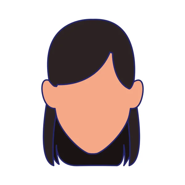 Avatar Frau Gesicht Symbol, buntes Design — Stockvektor