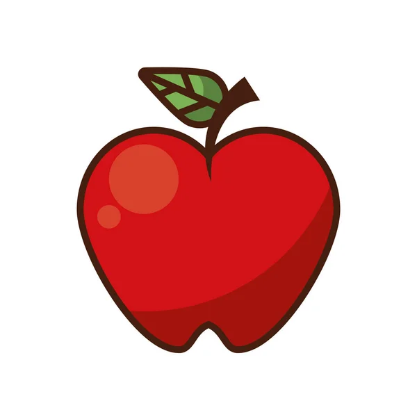 苹果新鲜水果自然图标 — 图库矢量图片