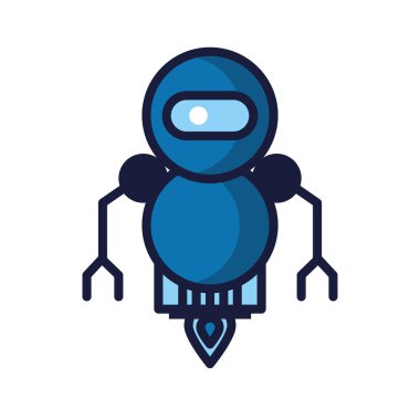 Yüzen robot cyborg izole edilmiş simgesi