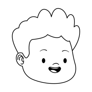 çizgi film mutlu çocuk ikonu, düz tasarım