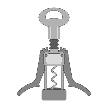 modern tirbuşon çatal simgesi tasarımı