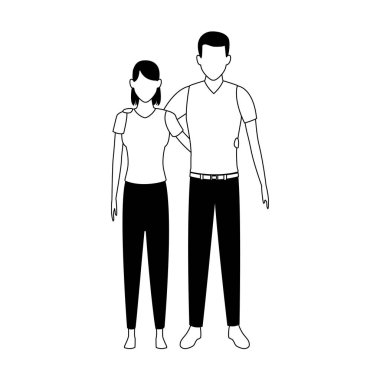 Avatar çift simgesi, düz tasarım