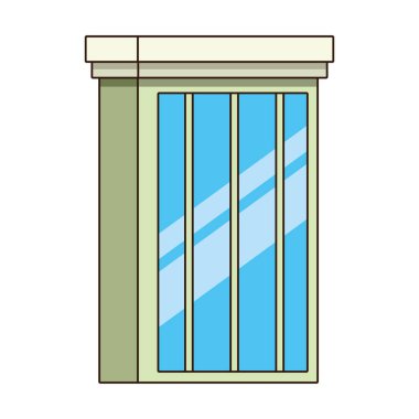 Beyaz arkaplan üzerinde şehir binası simgesi