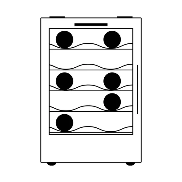 Wijn koeler koelkast pictogram afbeelding — Stockvector