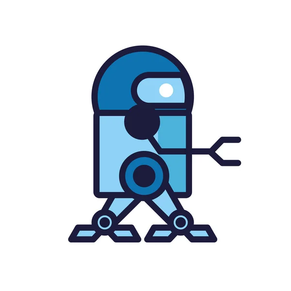 Robô com rodas ciborgue ícone isolado —  Vetores de Stock