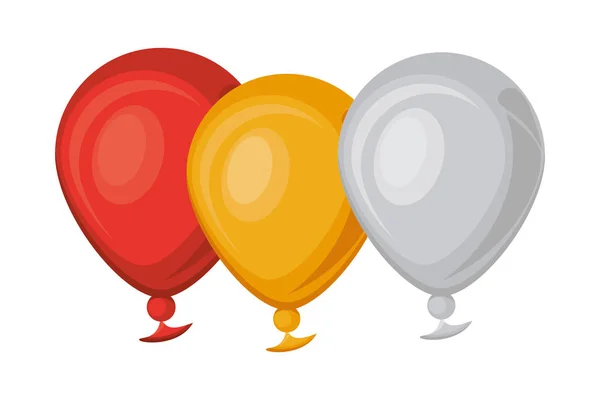 Balloons helium float isolated icons — Stock Vector